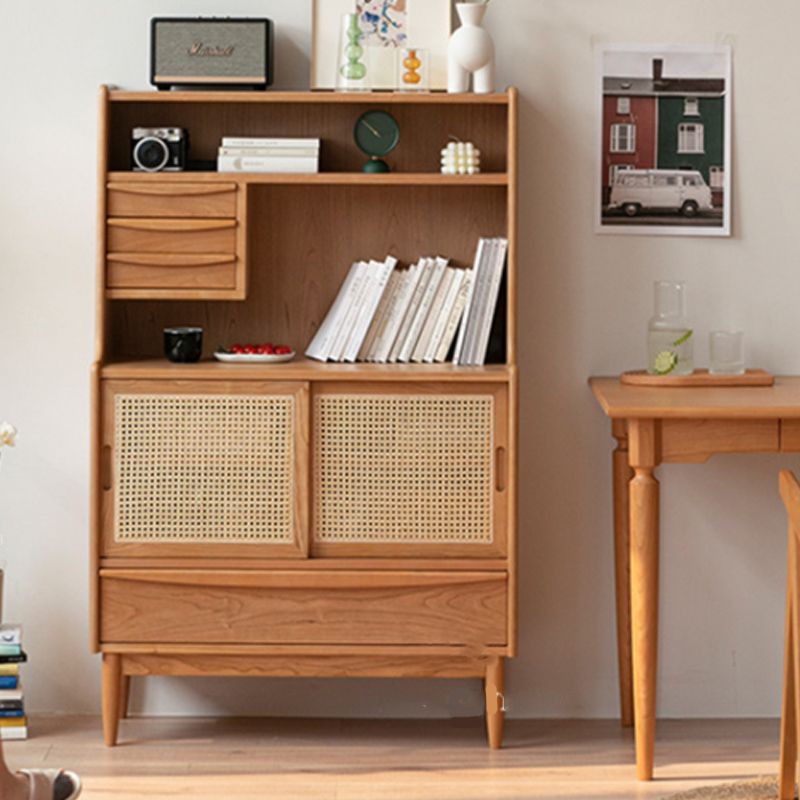 Mid-Century Modern Rectangle Storage Cabinet Solid Wood Accent Cabinet