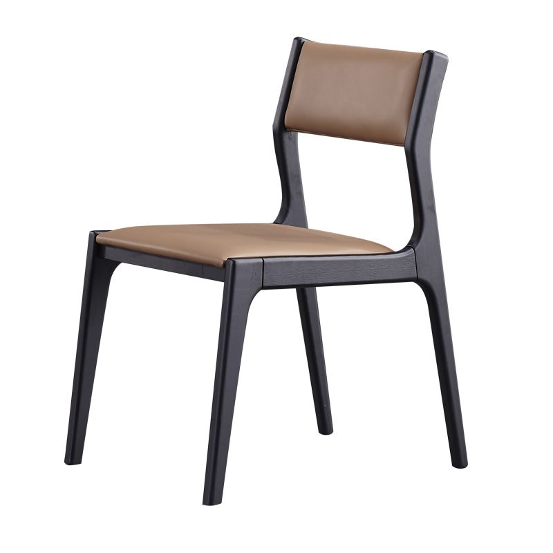Contemporary Armless Dining Chairs Open Back Side Chair for Kitchen with Wooden Legs