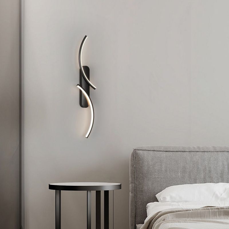 Metal Linear Shape Wall Mount Lighting Modern 2-Lights Wall Mount Light Fixture