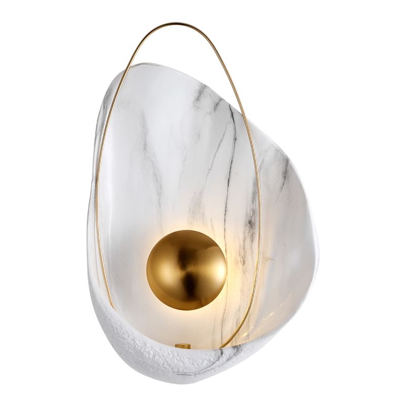 Appliques de lumière murale géométrique contemporaine lampe à support mural en résine pour le salon