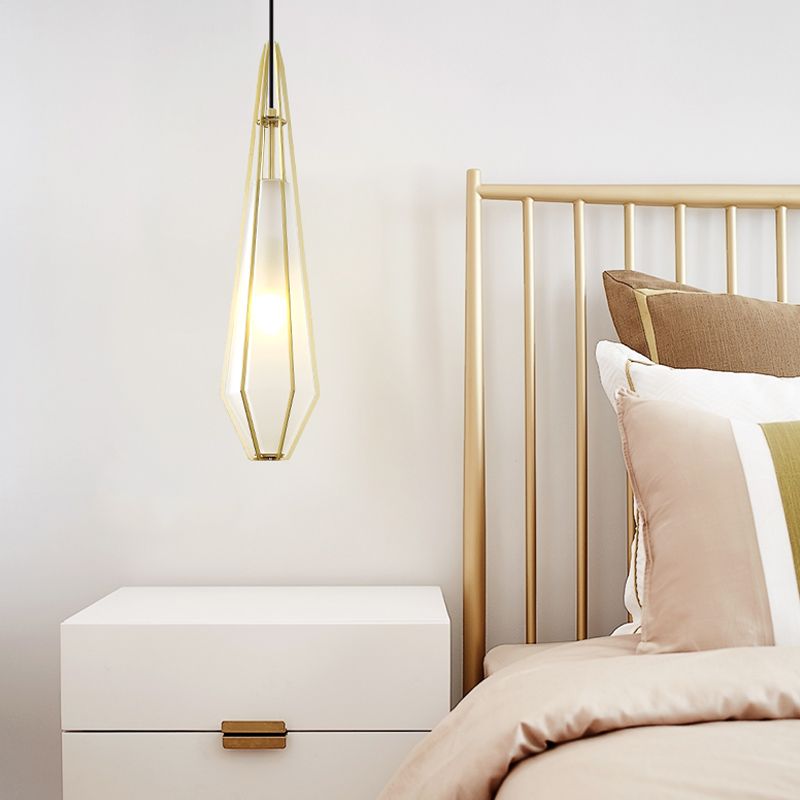 Pendoir en verre post-moderne Lumière de coucher de chevet à 1 lumière