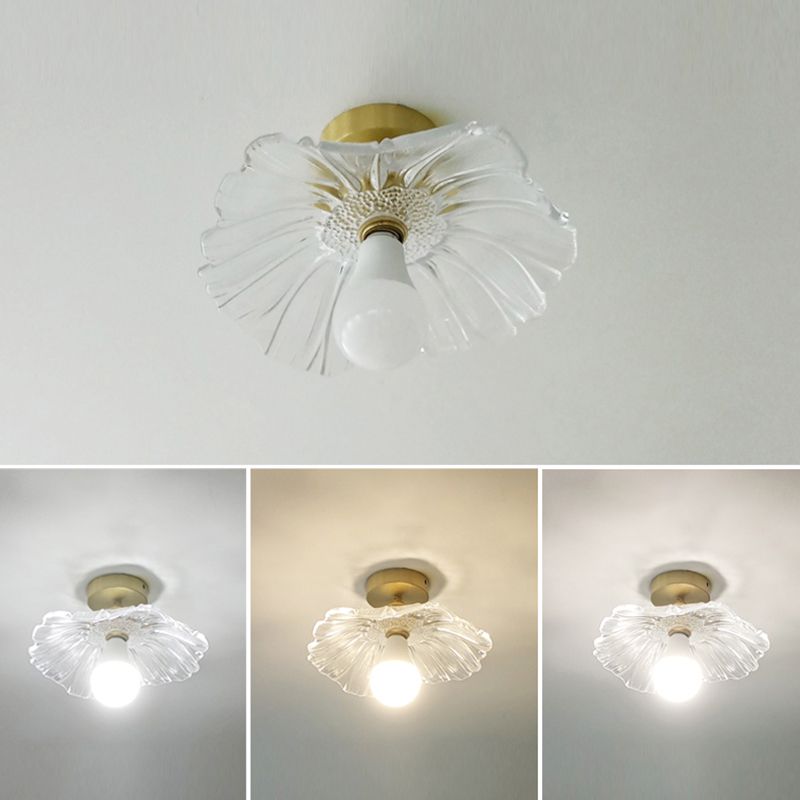 New Modern Prismatic Glass Flush Light Fixtures Blossoms Flush Mount with Shape