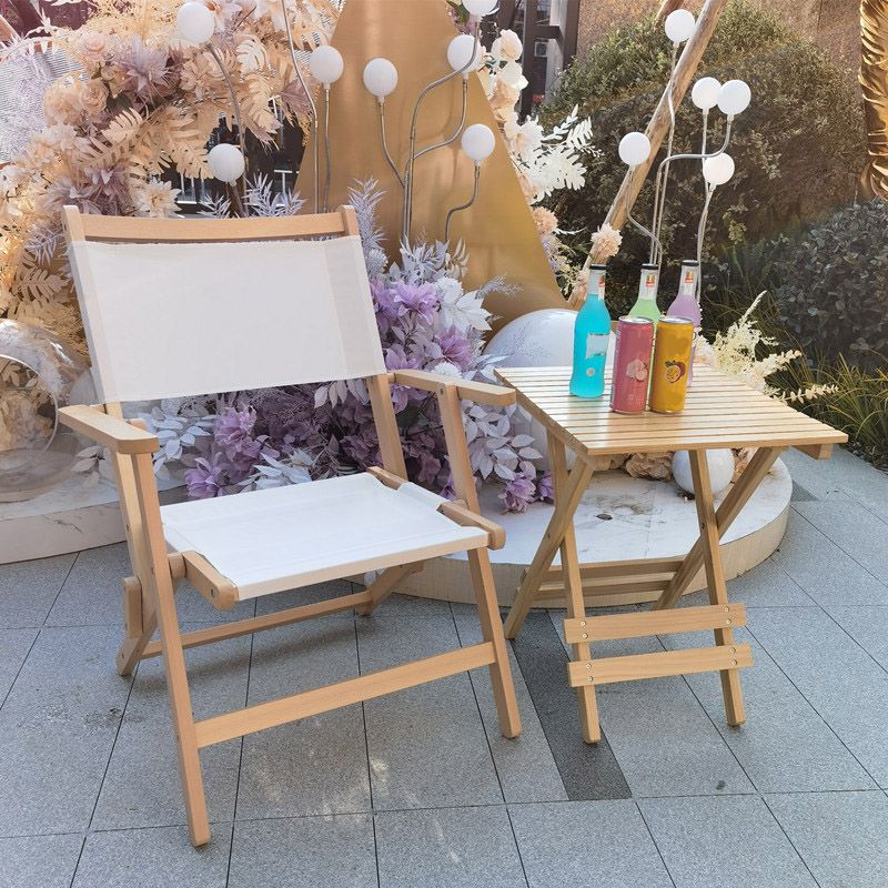 Solid Wood Modern Patio Arm Chair No Distressing Dining Armchair with Arm