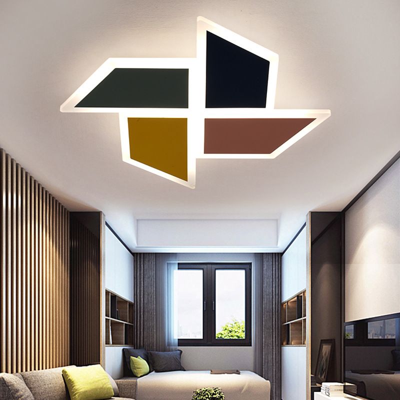 Windmill Metal Ceiling Light Fixture Nordic Style LED Multi-Color Ceiling Mounted Light