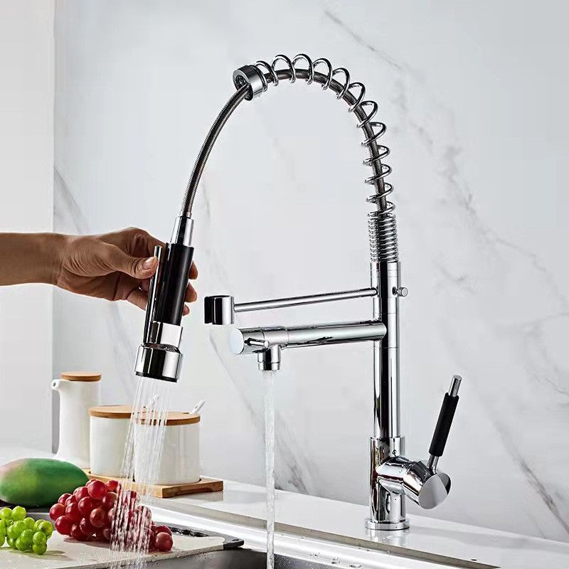 2-Function Kitchen Faucet 2-Handle Pull down Modern Farmhouse Kitchen Faucet