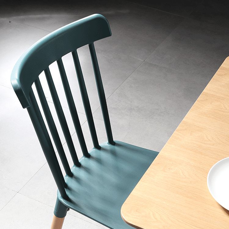 Silla con respaldo de listones de estilo moderno, sillas sin brazos con patas de madera para cocina