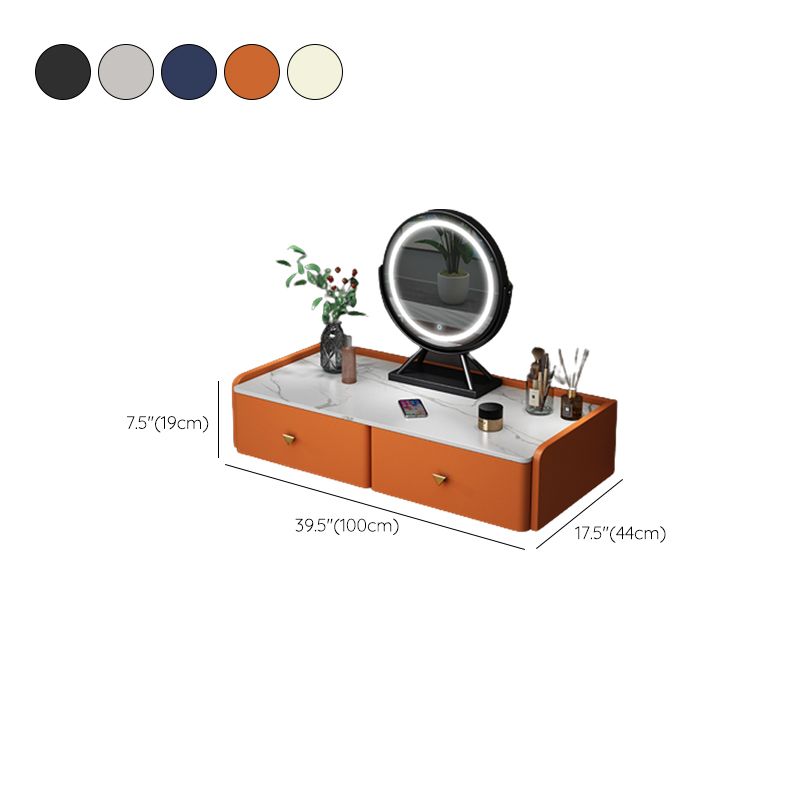 Contemporary Double Drawers Make-up Vanity Marble Makeup Vanity Desk Table