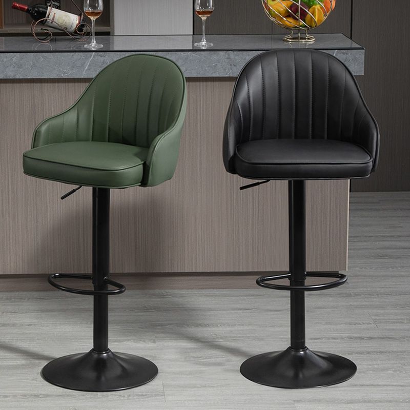 Sgabello da bar in stile industriale con sedile in pelle di piedistallo in metallo per bar da cucina