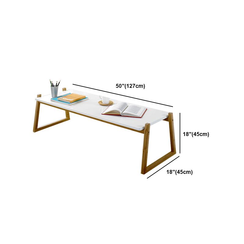 12.5"/17.7"Tall Sled Base Rectangular Wooden Top Coffee Table