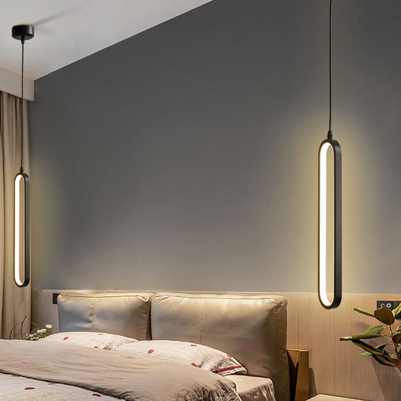 Geometrische hangende hanglamp moderne stijl metalen led zwart hangend plafondlicht