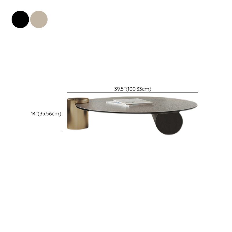 Round Glass Coffee Table 2 Legs Tropical Single Coffee Table