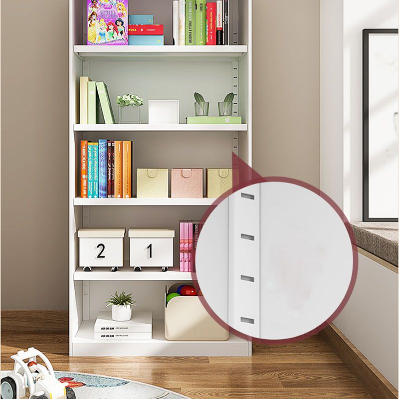 Modern Closed Storage Bookcase Black/White Metal Bookshelf with Shelves