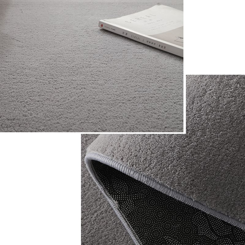 Simple Bedroom Rug Multi Color Solid Color Rug Cotton Blend Anti-Slip Backing Stain-Resistant Pet Friendly Indoor Rug