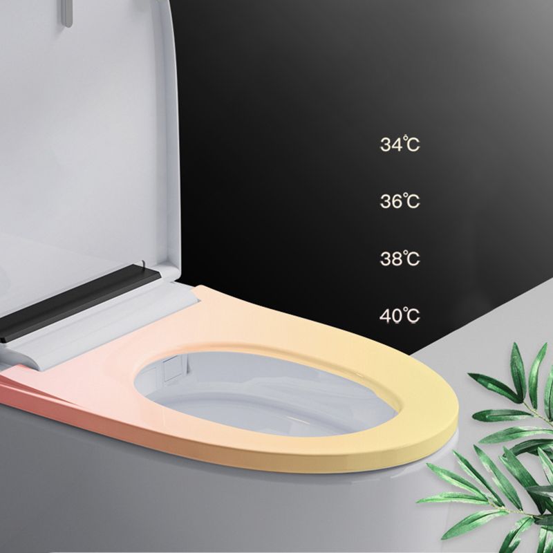 Gloss White Toilet Modern Siphon Jet Toilet Bowl with Heated Seat