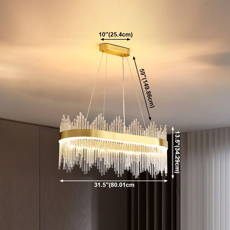 Crystal Dining Pendant Lamp Modern Kitchen Dining Room Crystal Hanging Lamp Fixture