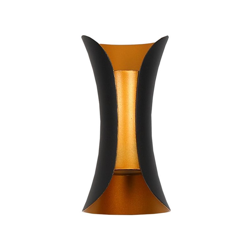 Modern Style Aluminum Wall Mounted Light Fixture 2-Lights Curved Sconce Lighting