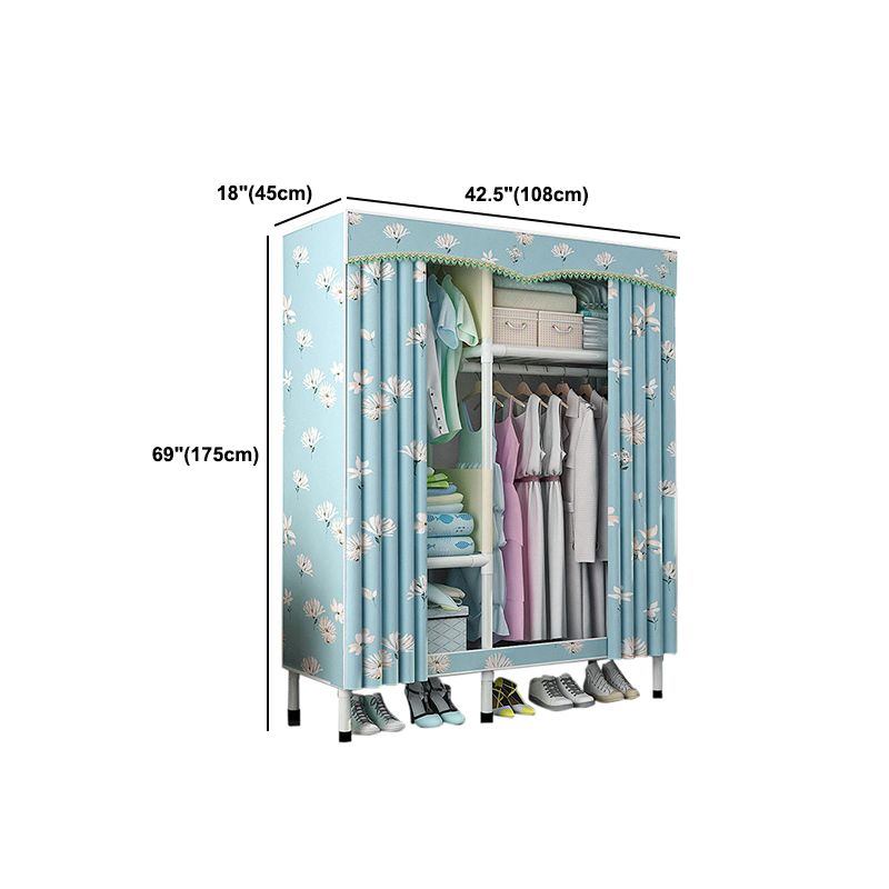 Stainless Steel Frame Wardrobe Cabinet Modern Style Wardrobe Armoire