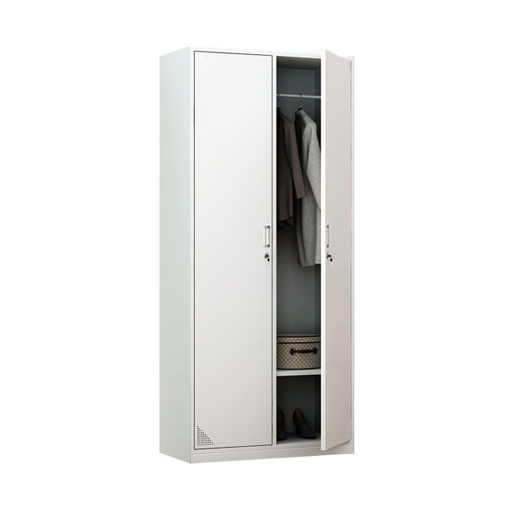 Contemporary Style Steel Wardrobe White Colour Wardrobe Closet with Lock