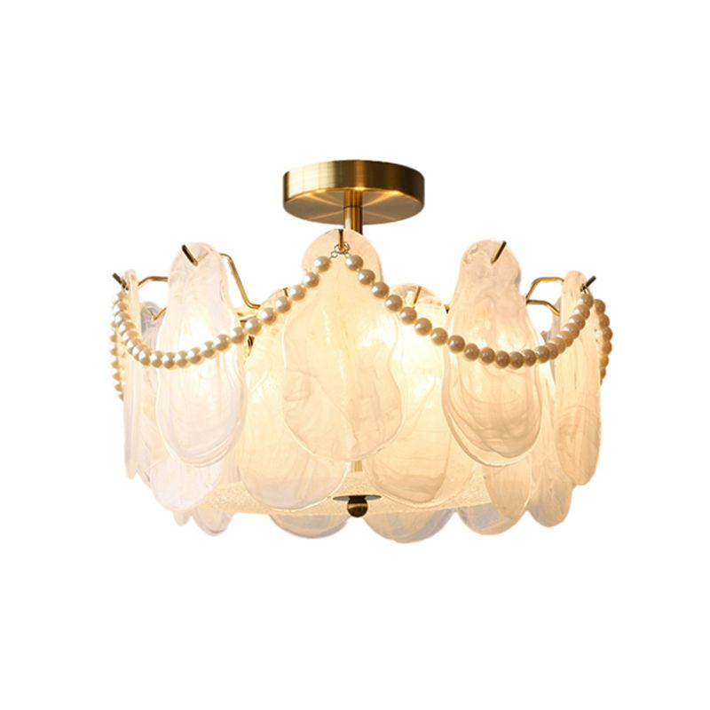 Contemporary Ceiling Light Creative Flush Mount Ceiling Light Fixture with Glass Shade