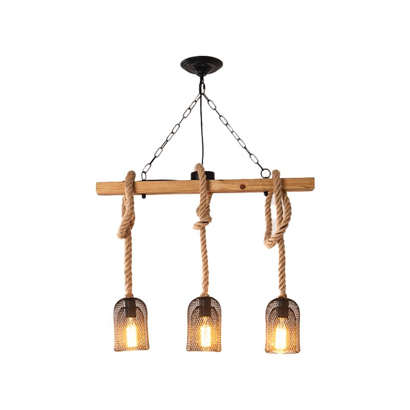 Industrial Pendant Lighting Wood Beam Island Light Fixtures for Restaurant