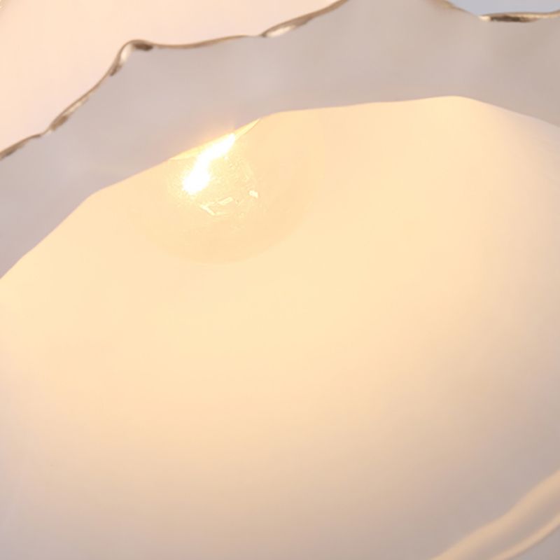 Black Close to Ceiling Light Simple-Style Glass Shade Semi Flush Mount Ceiling Light