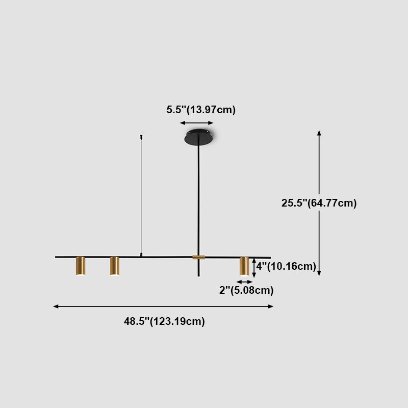 Moderne stijl cilinder eiland verlichtingsarmaturen metalen hanglamp armaturen