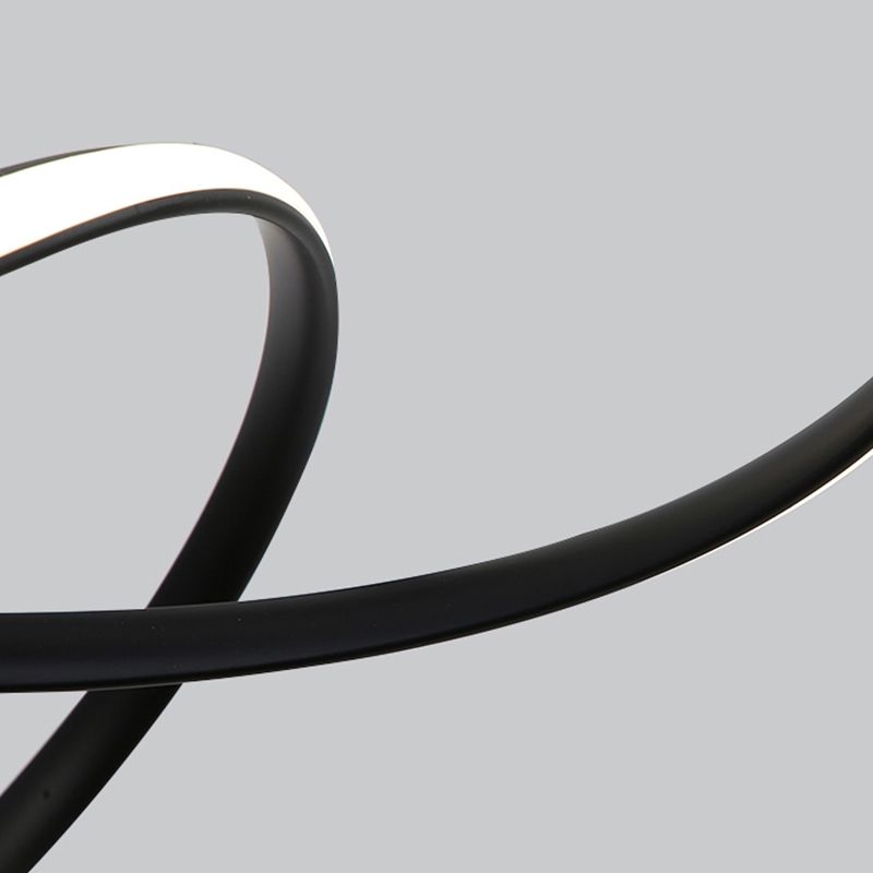 Lacquered Iron LED Pendant Light in Modern Luxury Style Acrylic Linear Chandelier for Dining Room