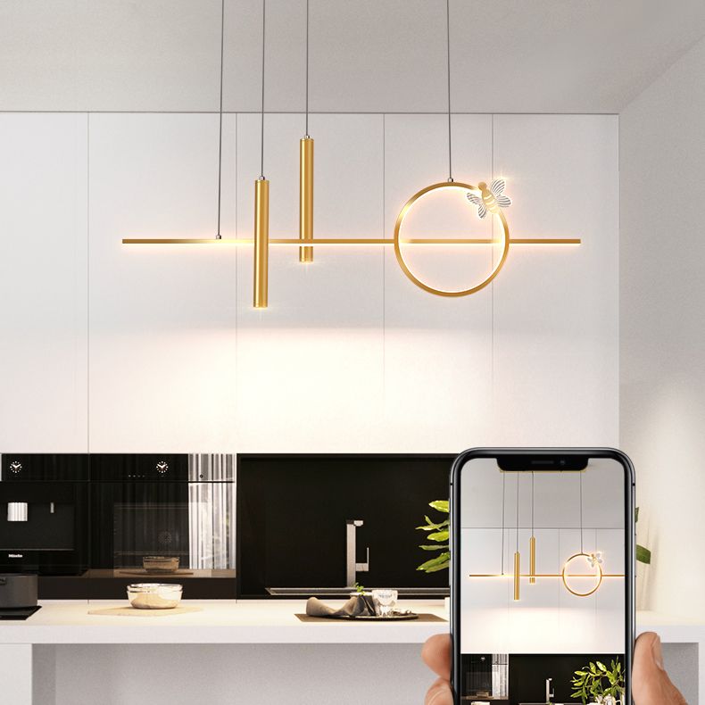 Contemporary Style Linear Island Lighting Metal Island Lighting Fixtures