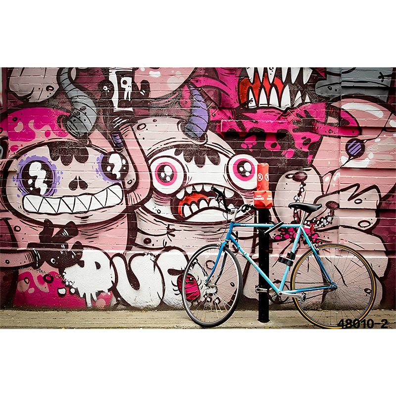 Extra Large Novelty Wall Decor Pink and Purple Street Graffiti Wall Mural, Custom-Printed