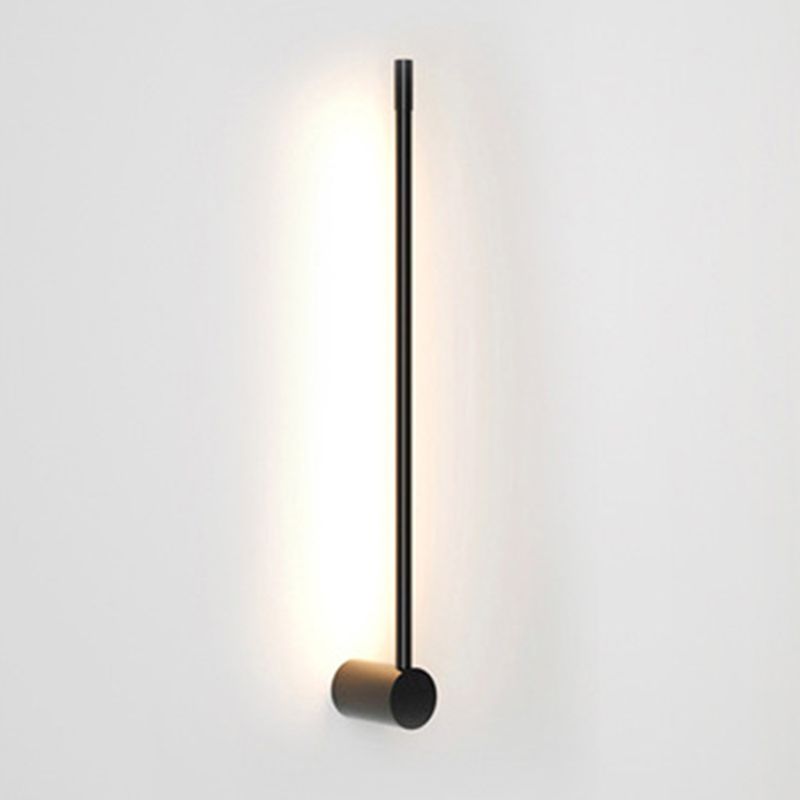 Aluminum Linear Wall Lights Modern Nordic Style 1 Head Wall Mount Fixture in Black for Bedroom