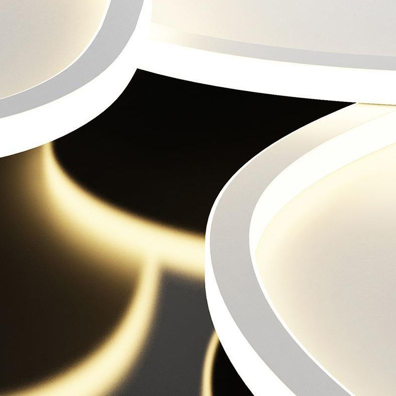White Modern Flush Mount Lighting Unique LED Ceiling Light for Living Room