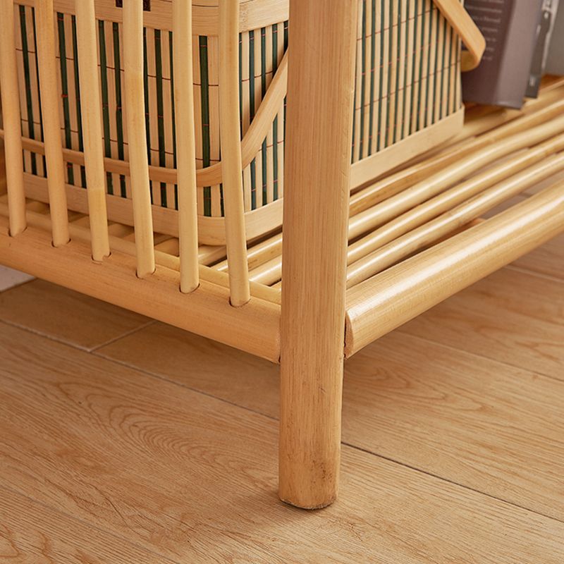 Contemporary Bamboo Home Bookcase Standard Book Shelf with Wooden Legs