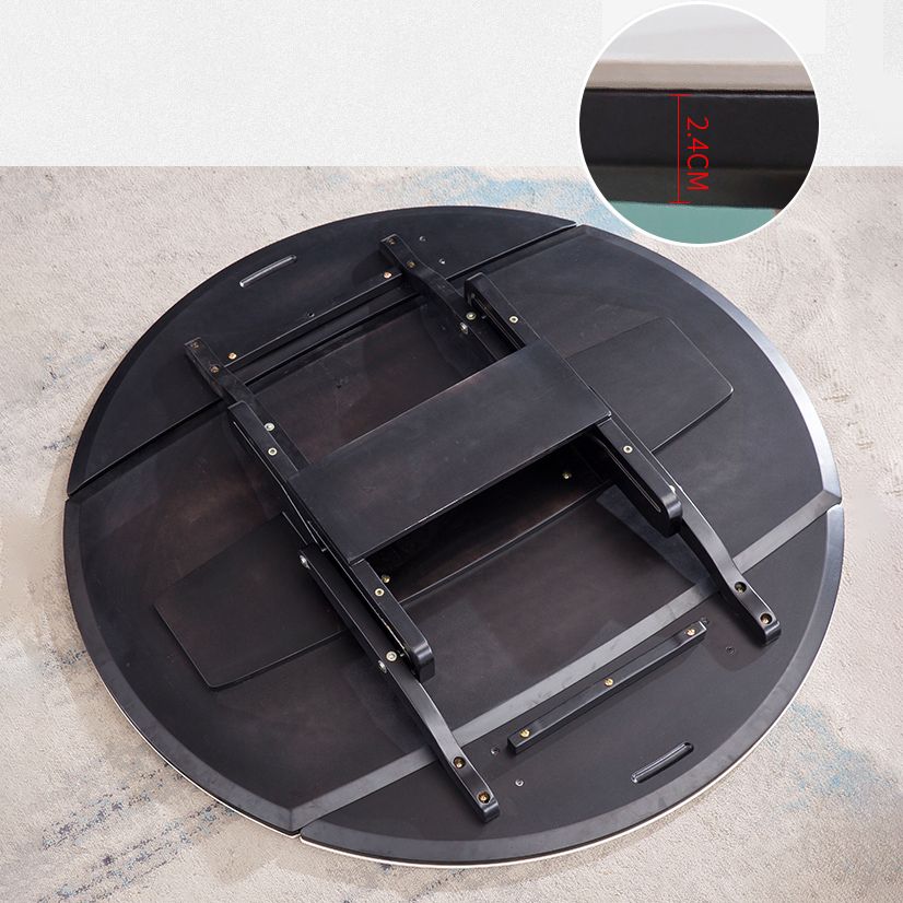 Contemporary Sintered Stone Top Dining Furniture 4 Black Legs Table Collapsible for Kitchen