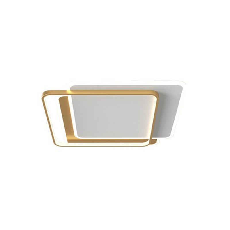 Gold Geometric LED Flush Mount Modern Acrylic Flushmount Ceiling Light for Bedroom