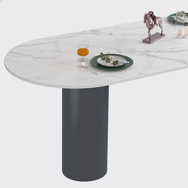 Stone Tripod Base Dining Table Contemporary Style Dining Room Table for Home