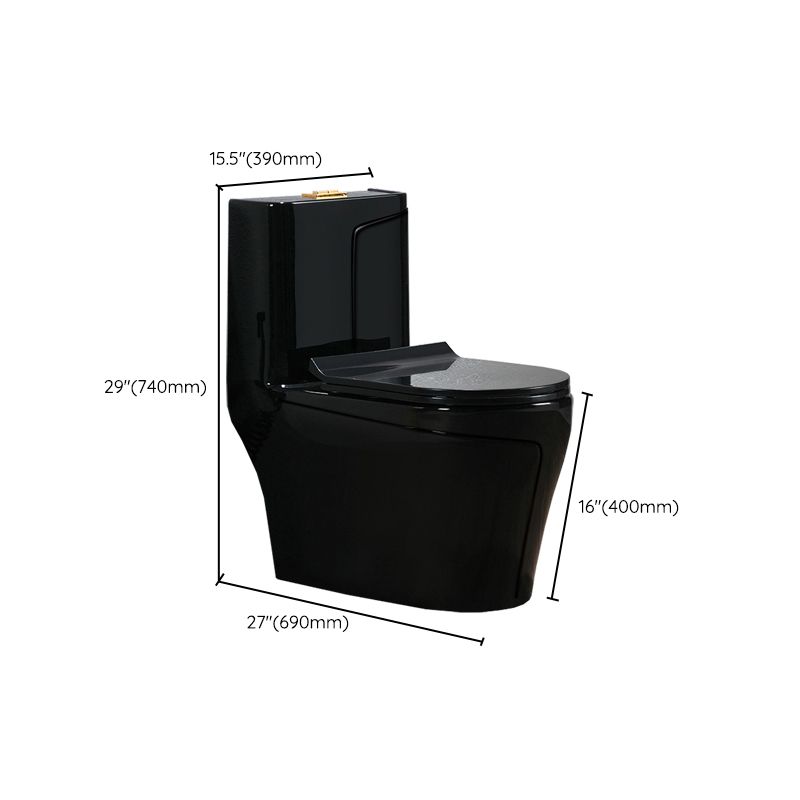 Modern Siphon Jet Toilet Bowl Floor Mount Flush Toilet with Seat