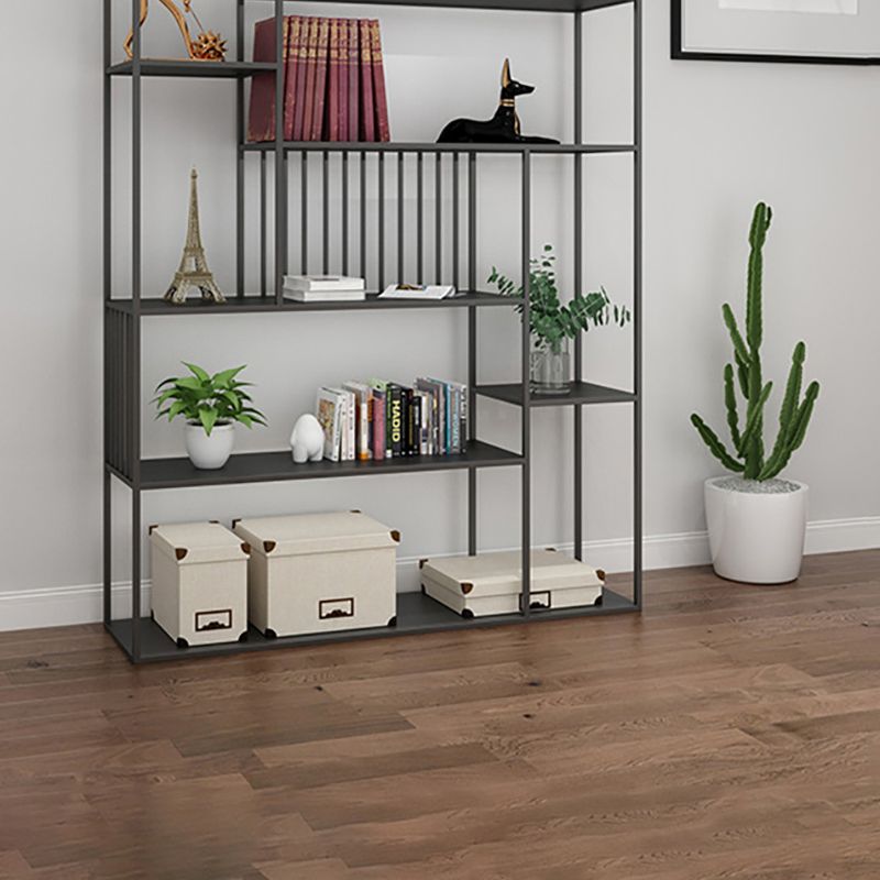 Contemporary Metal Bookshelf Etagere Shelf Bookcase for Study Room 11.8" W