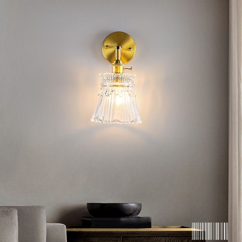 Flared Wall Sconce Lighting Industrial Style Glass 1 Light Wall Mounted Light