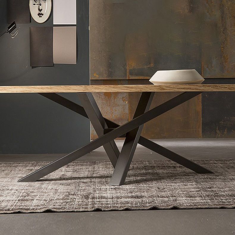 Industrial Style Rectangle Furniture Pine Solid Wood Dining Site Table