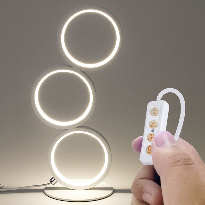 Table à LED en forme de bague Light Creative Minimalist 3-Light Night lampe pour le salon
