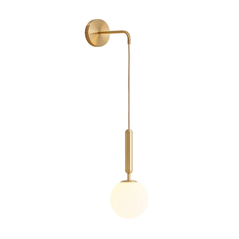Contemporary Glass Shaded Lighting Black/Golden Wall Light for Room