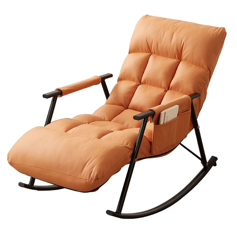Contemporary Cushions Rocker Chair Metal Frame Spindle Rocker Chair for Living Room