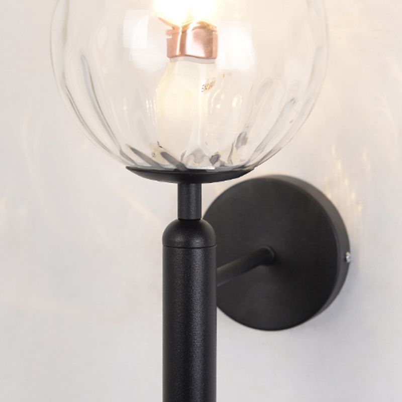 Oro e nero rotondo a muro leggero moderno in stile semplice vetro applique a luce singola