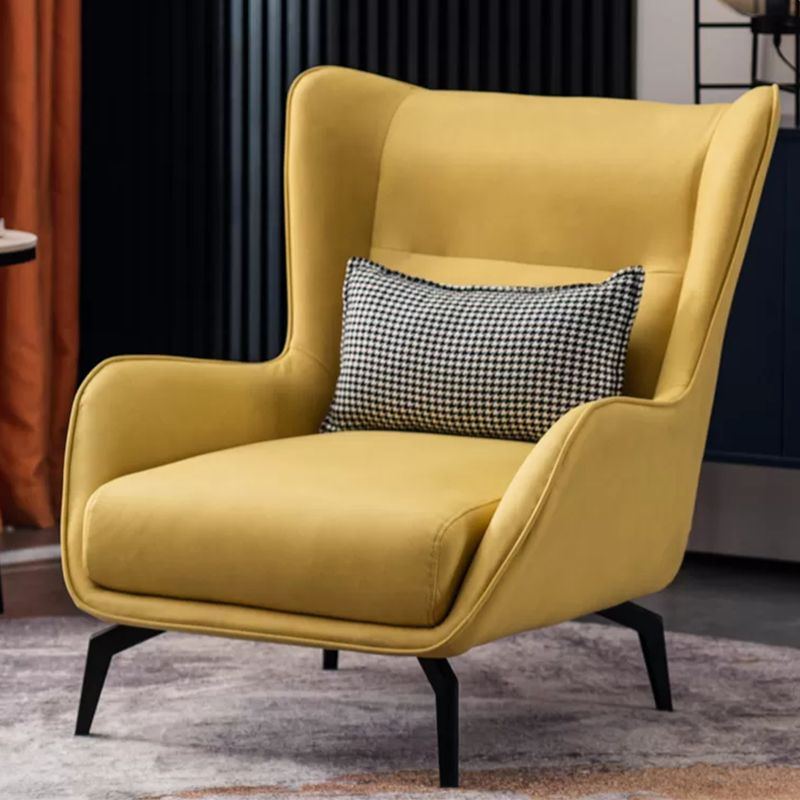 Modern Style Leather Armrest Fixed Back Upholstered Arm Chair