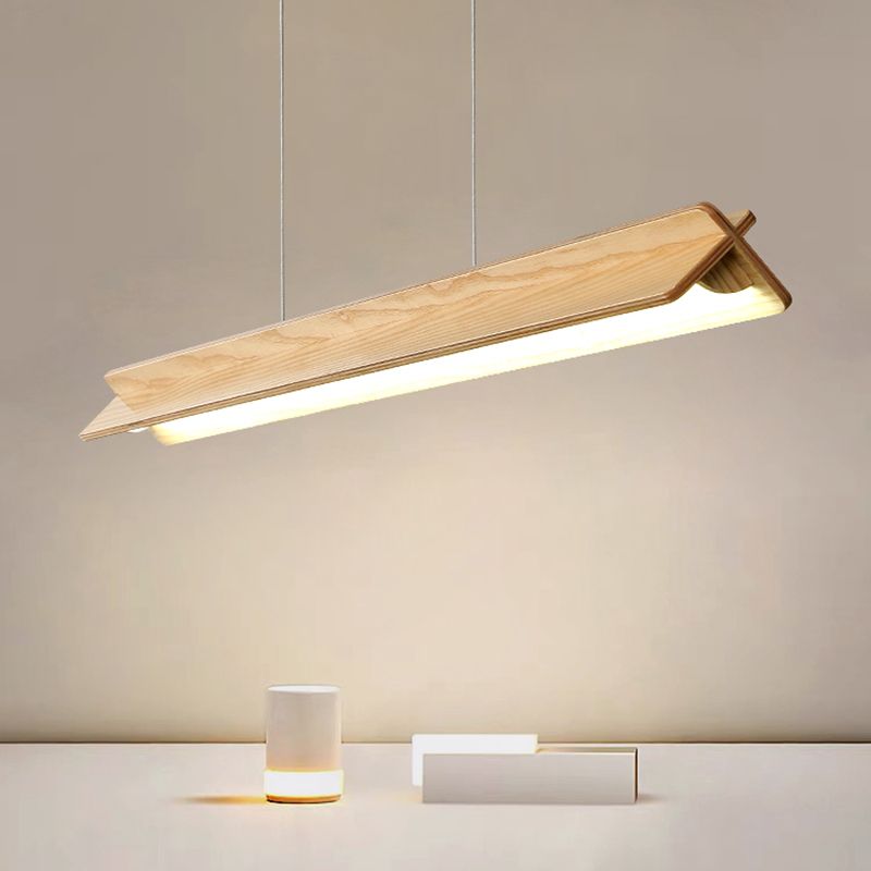 Contemporary Island Pendants Wooden Shade Island Lighting Ideas for Kitchen