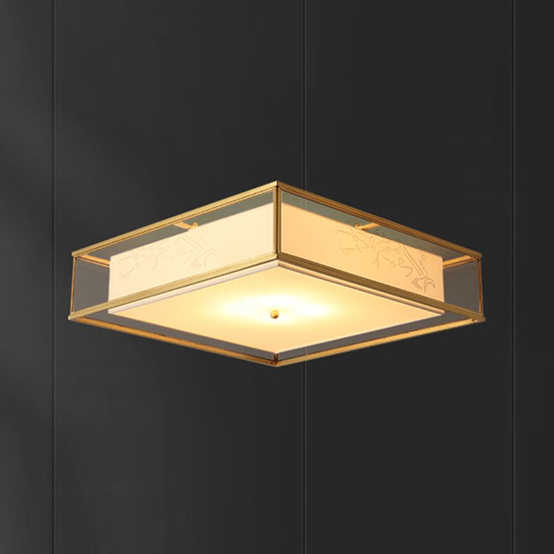 Plafonnier à abat-jour en tissu, lampe encastrée multi-ampoules de Style asiatique pour le salon