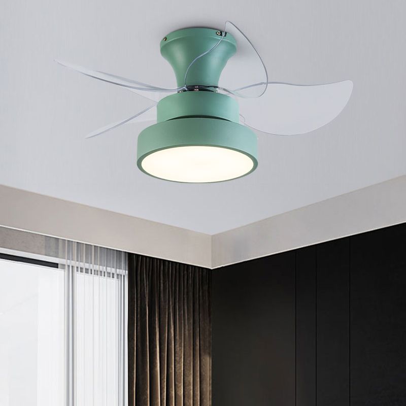1 Light Ceiling Fan Light Modern Style Metal Ceiling Fan Lighting for Dining Room