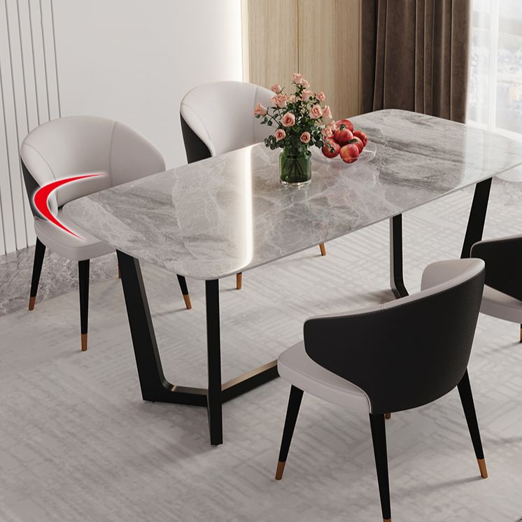1/5/6/7 Pieces Sintered Stone Dining Table Set Rectangular Dining Room Table