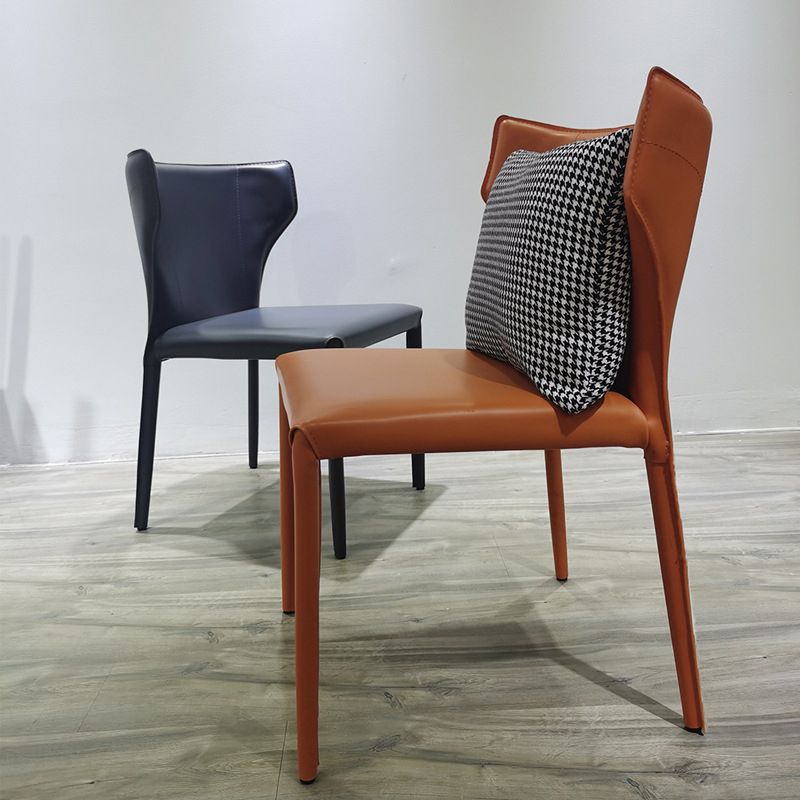 Faux Leather Kitchen Dining Armless Chair Wingback Side Chair