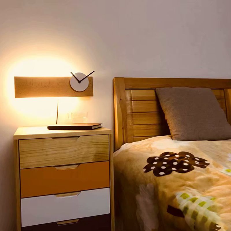 Lampe murale en bois de style contemporain Simplicité Géométrique Simplicité Murne Lumière pour la chambre